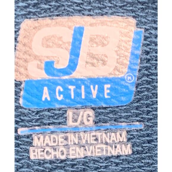 SJB Active Jacket Pullover Womens Sz Large Blue Button Hooded Long Sleeve Pocket - Picture 6 of 12